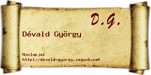 Dévald György névjegykártya