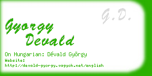 gyorgy devald business card