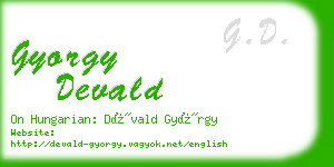 gyorgy devald business card